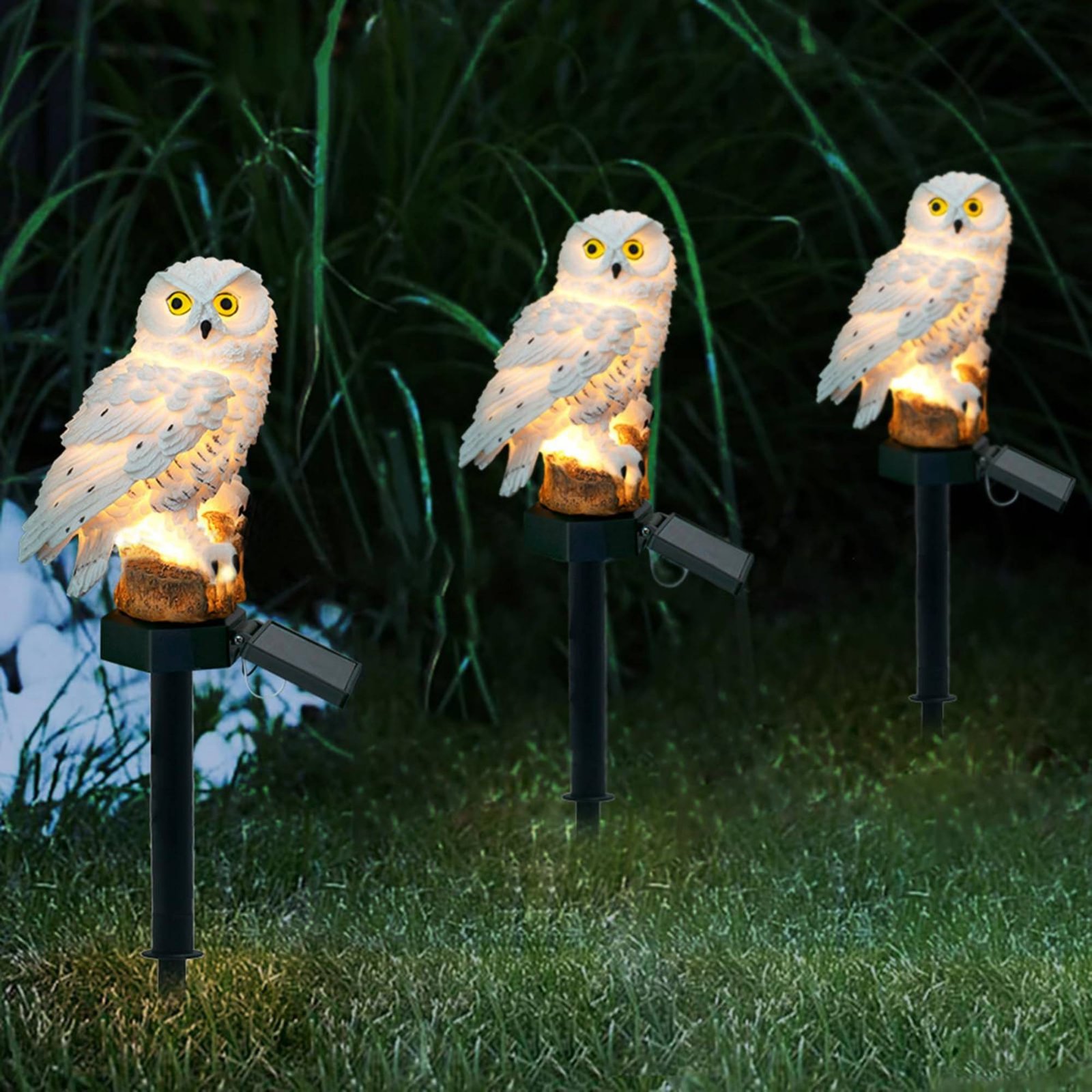 Outdoor Lighting Pathway - مصباح بومة شمسي للحديقة مقاوم للماء،