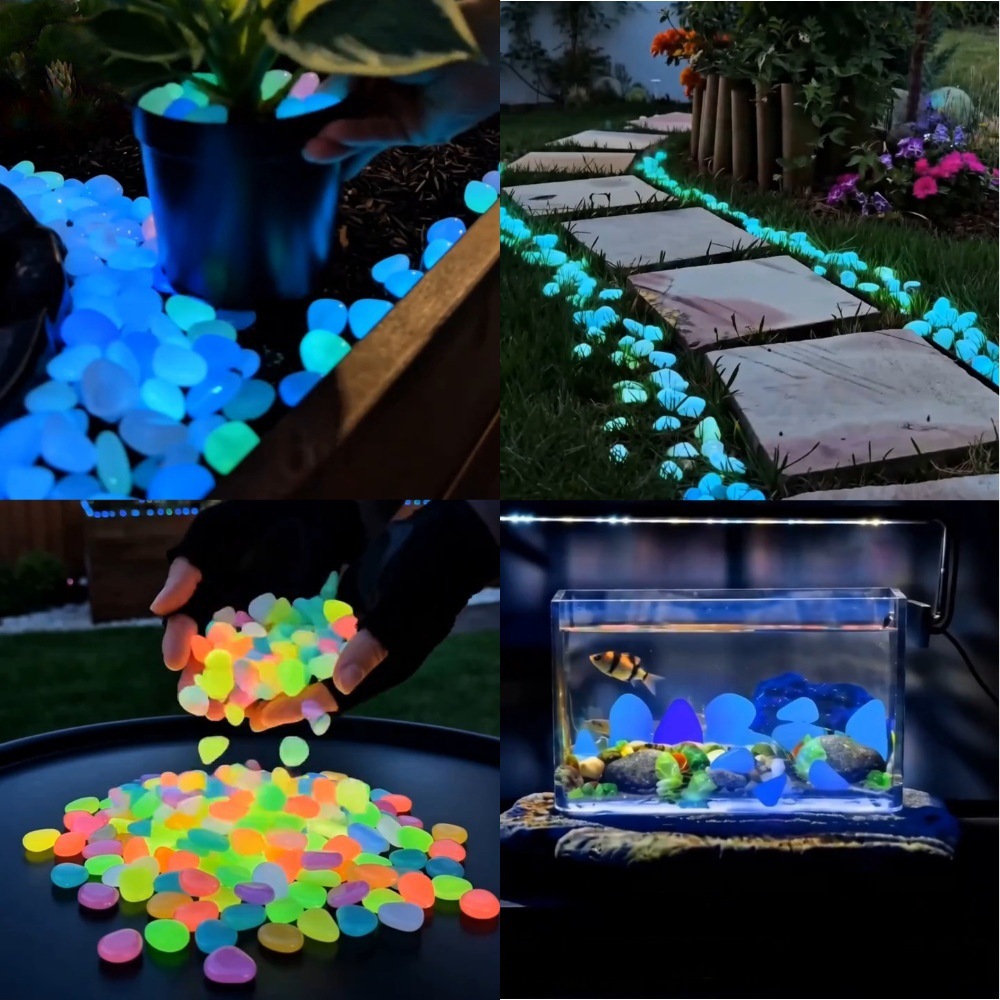 Outdoor Lighting Pathway - حصى ملونة مضيئة في الظلام لتزيين