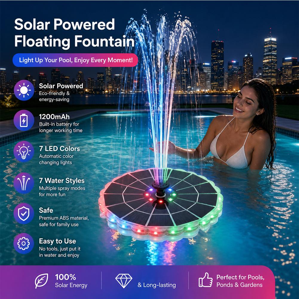 Bollard Light Garden - طقم مضخة نافورة شمسية خارجية بقوة