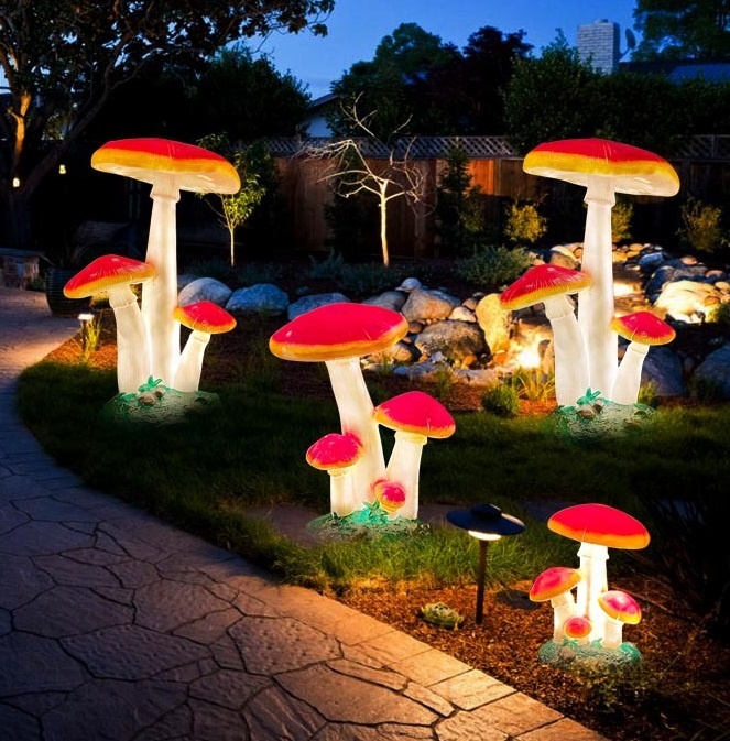 Outdoor Lighting For Christmas - تمثال فطر محاكي بالحجم الطبيعي مضاد