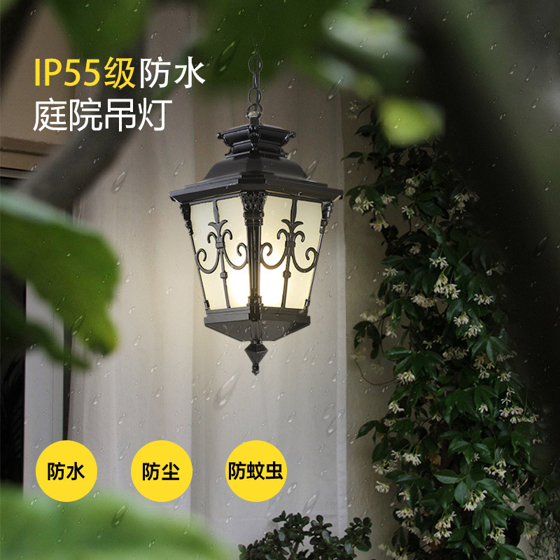 Outdoor Lighting Bronze - أضواء قلادة الشرفة الخارجية المقاومة للماء