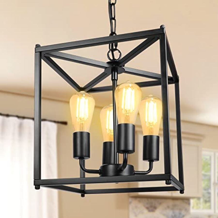 ثريا ريفية سوداء بـ 4 مصابيح،  - مراجعة Solar Lantern Hanging وسعره
