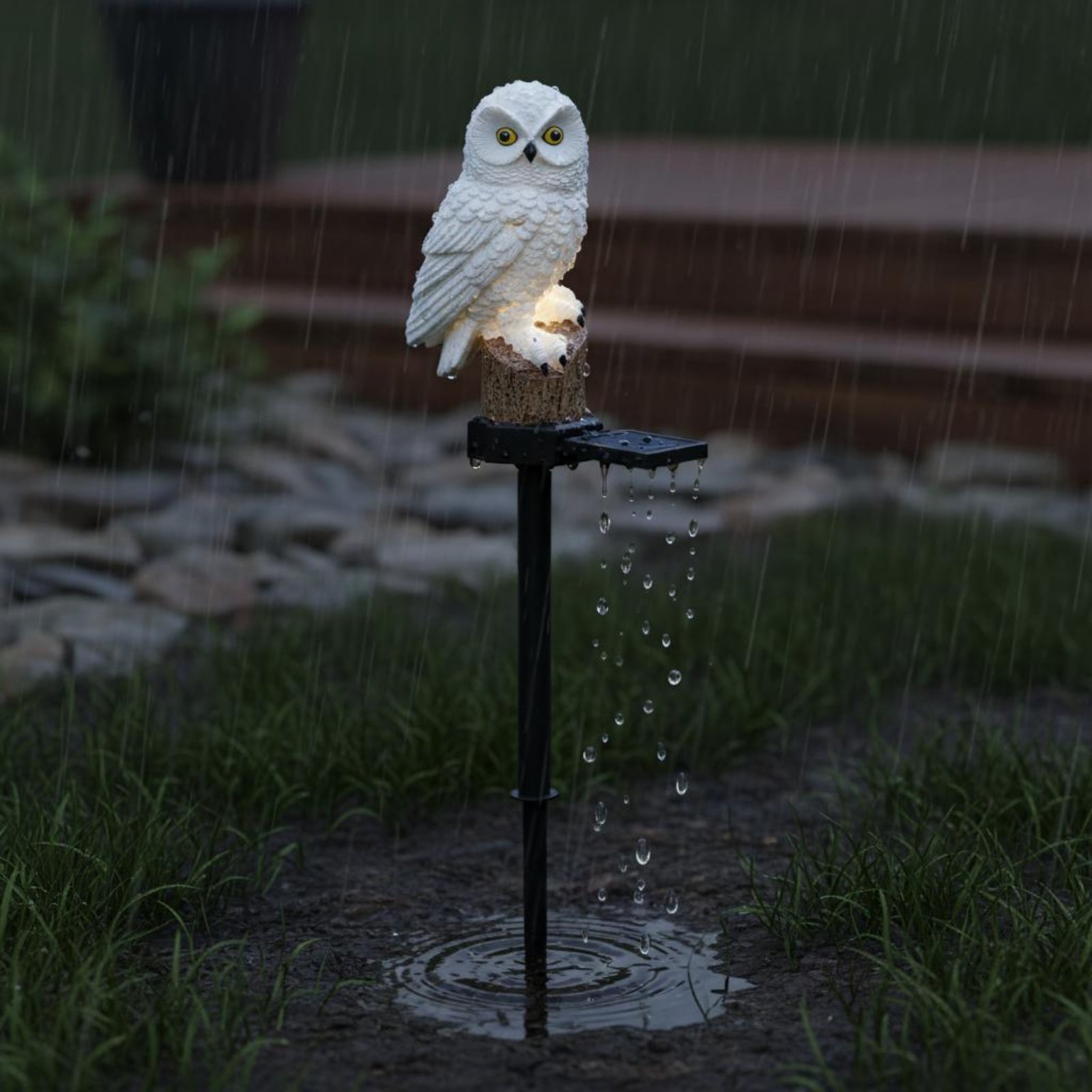 مصباح بومة شمسي للحديقة مقاوم  - مراجعة Outdoor Lighting Pathway وسعره