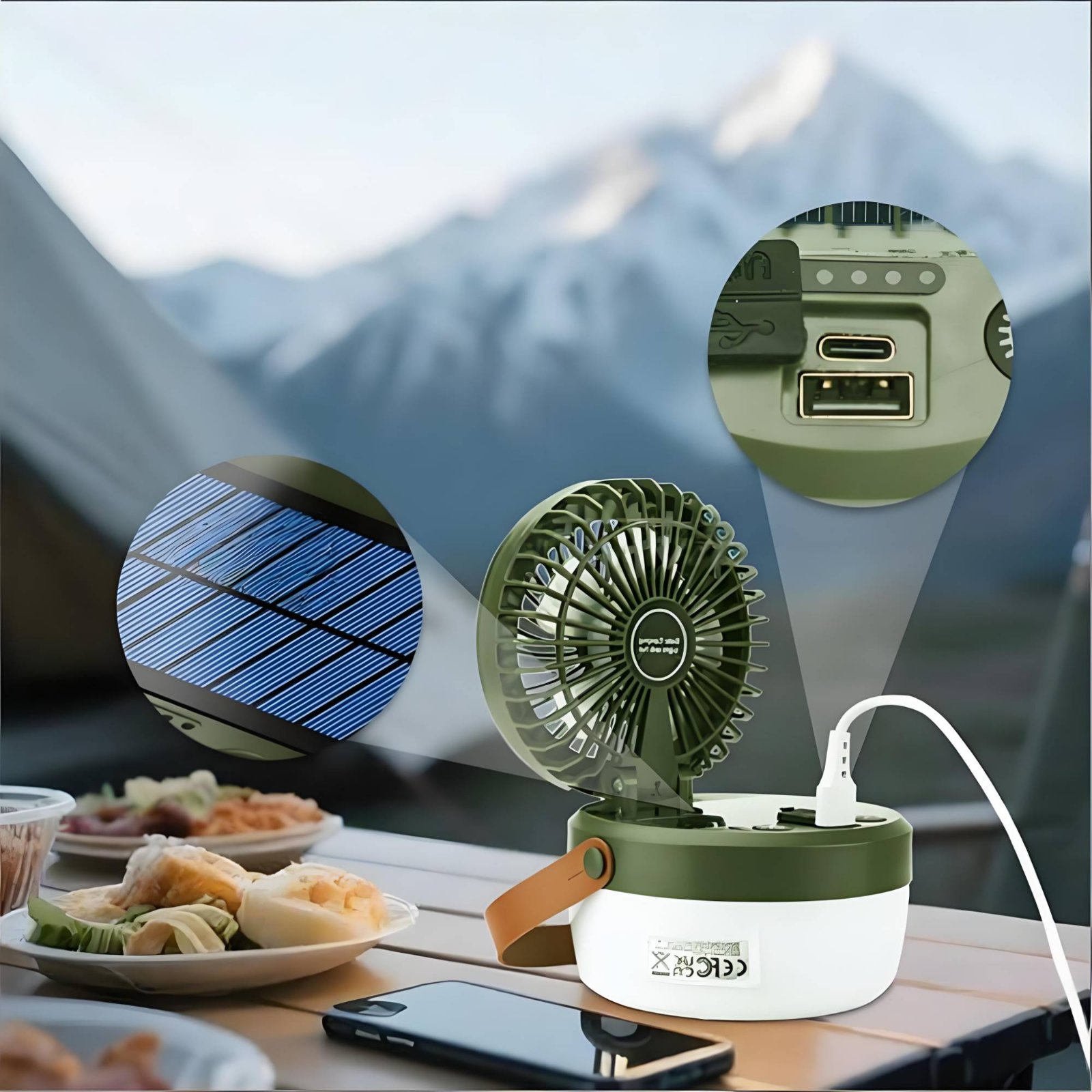 مروحة تخييم تعمل بالطاقة الشمس - مراجعة Solar Lantern Hanging وسعره