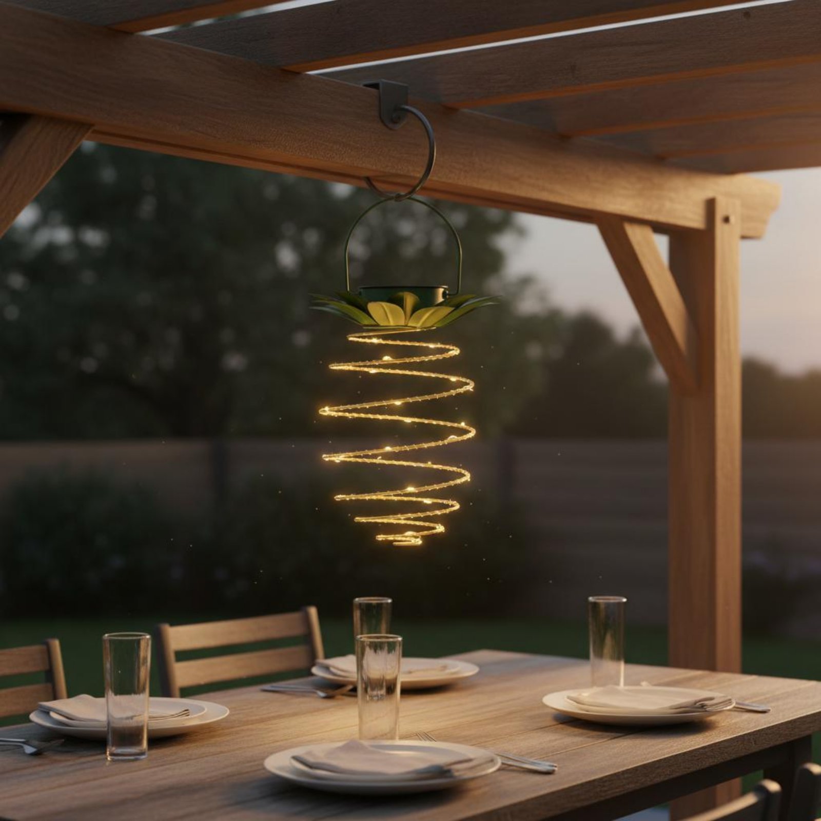 قطعتان من مصابيح الأناناس الشم - مراجعة Solar Lantern Hanging وسعره