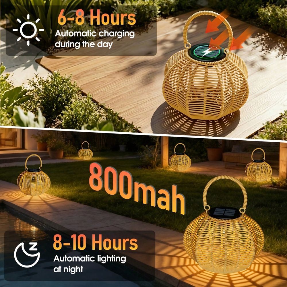 مصباح شمسي من الروطان للديكور  - مراجعة Solar Lantern Hanging وسعره