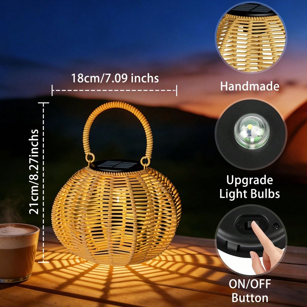 مصباح شمسي من الروطان للديكور  - مراجعة Solar Lantern Hanging وسعره