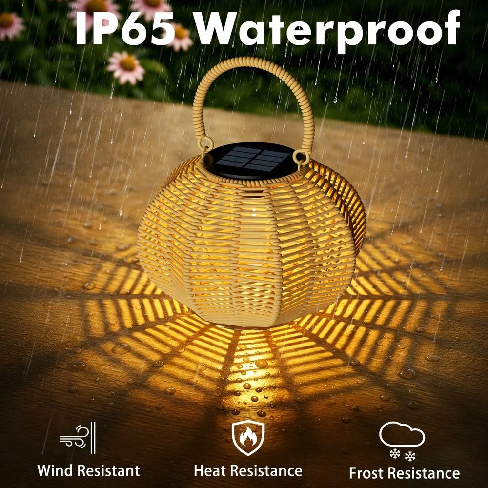 مصباح شمسي من الروطان للديكور  - مراجعة Solar Lantern Hanging وسعره