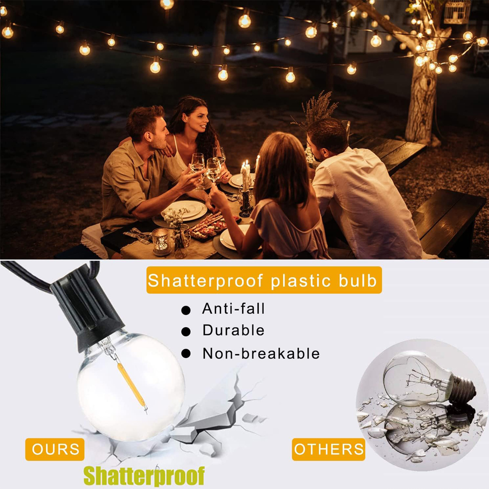 أضواء خيطية كروية G40 بطول 8 م - مراجعة Outdoor Lighting For Backyard وسعره