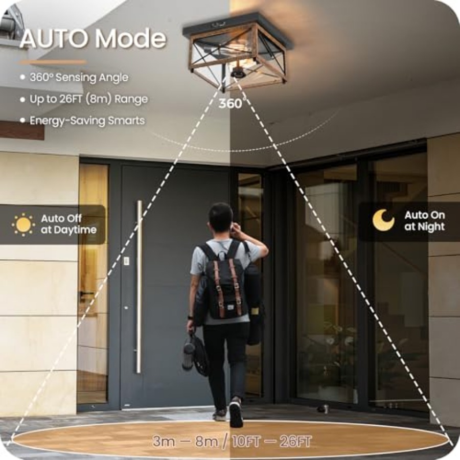 مصباح سقف خارجي مع مستشعر حركة - مراجعة Outdoor Lighting Motion Sensor وسعره