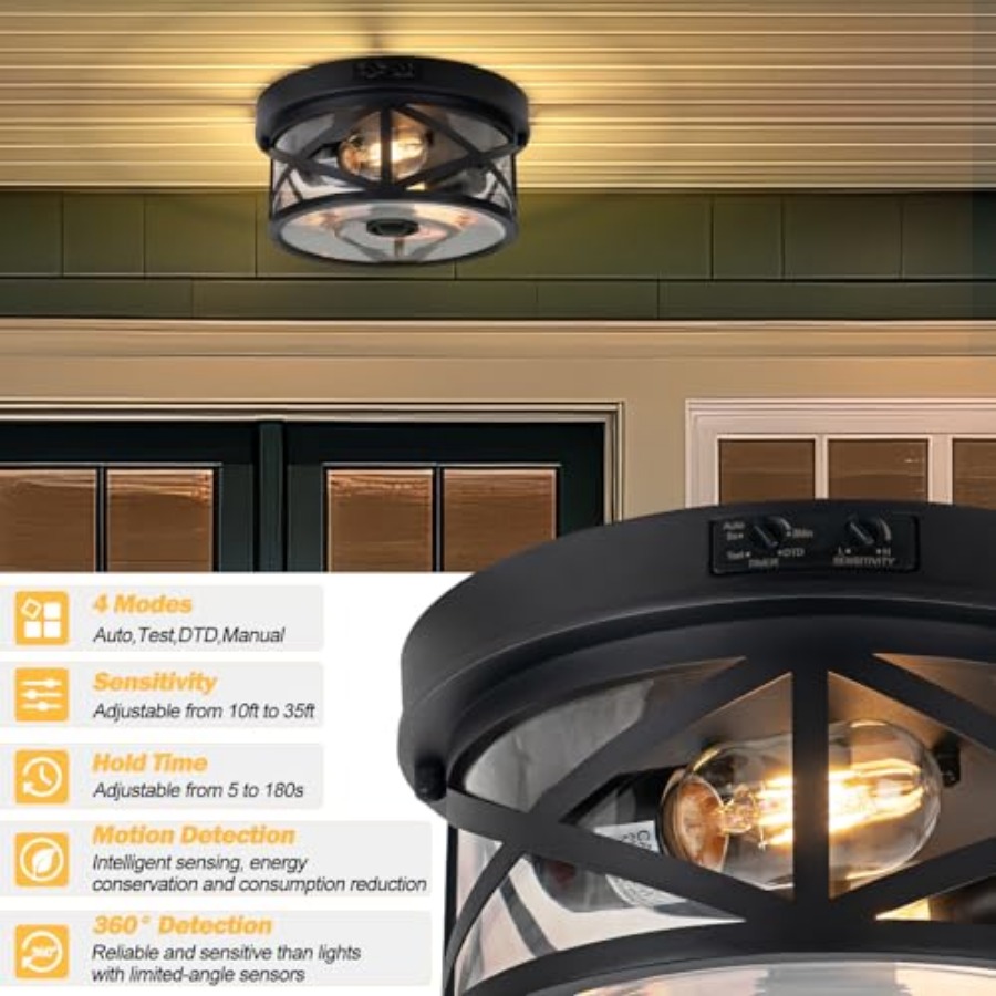 مصباح سقف خارجي بمستشعر حركة،  - مراجعة Outdoor Lighting Motion Sensor وسعره