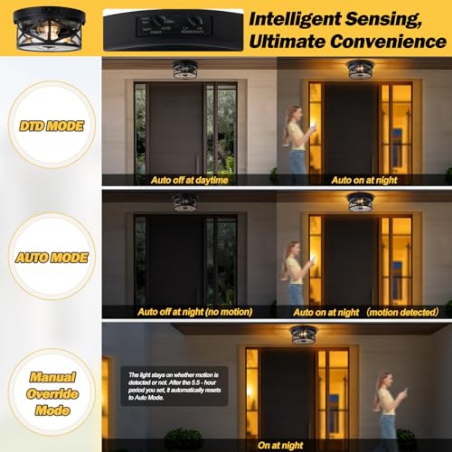 مصباح سقف خارجي بمستشعر حركة،  - مراجعة Outdoor Lighting Motion Sensor وسعره