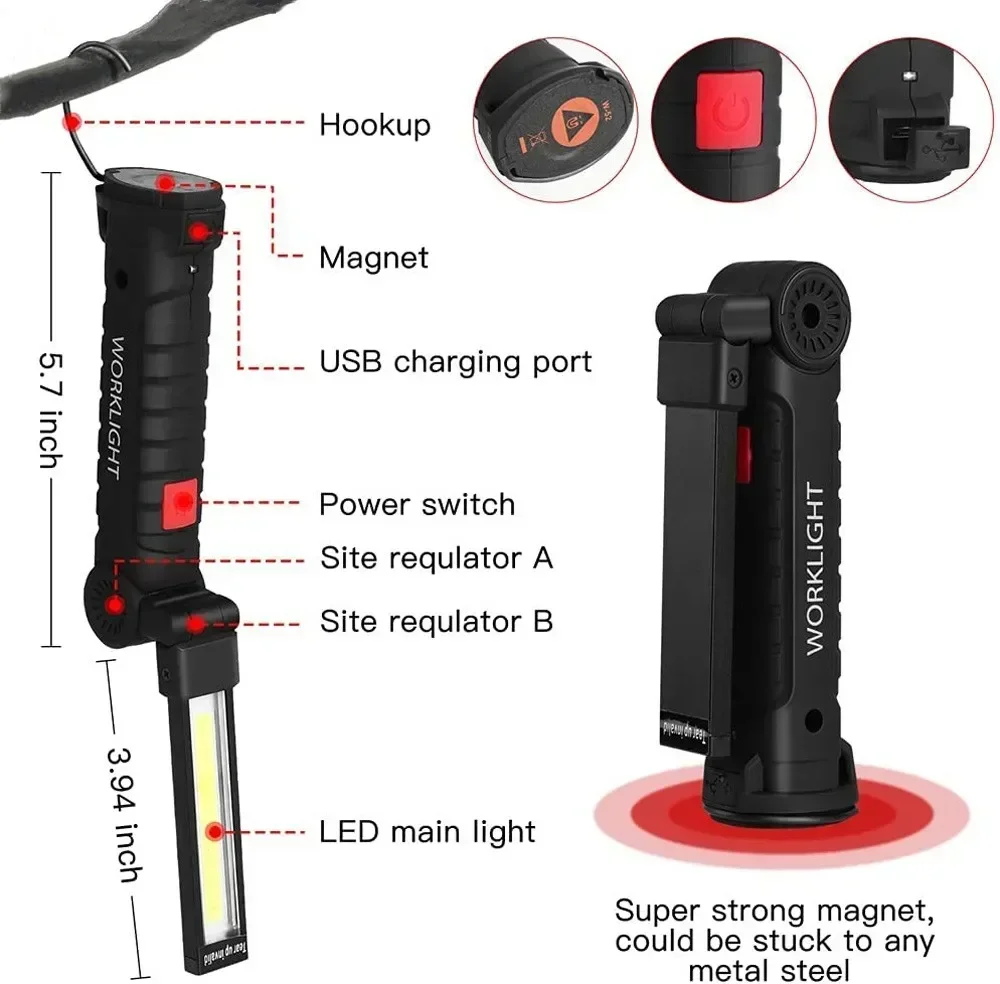 LED COB مصباح يدوي USB مصباح ف - مراجعة Outdoor Lighting B&Q وسعره
