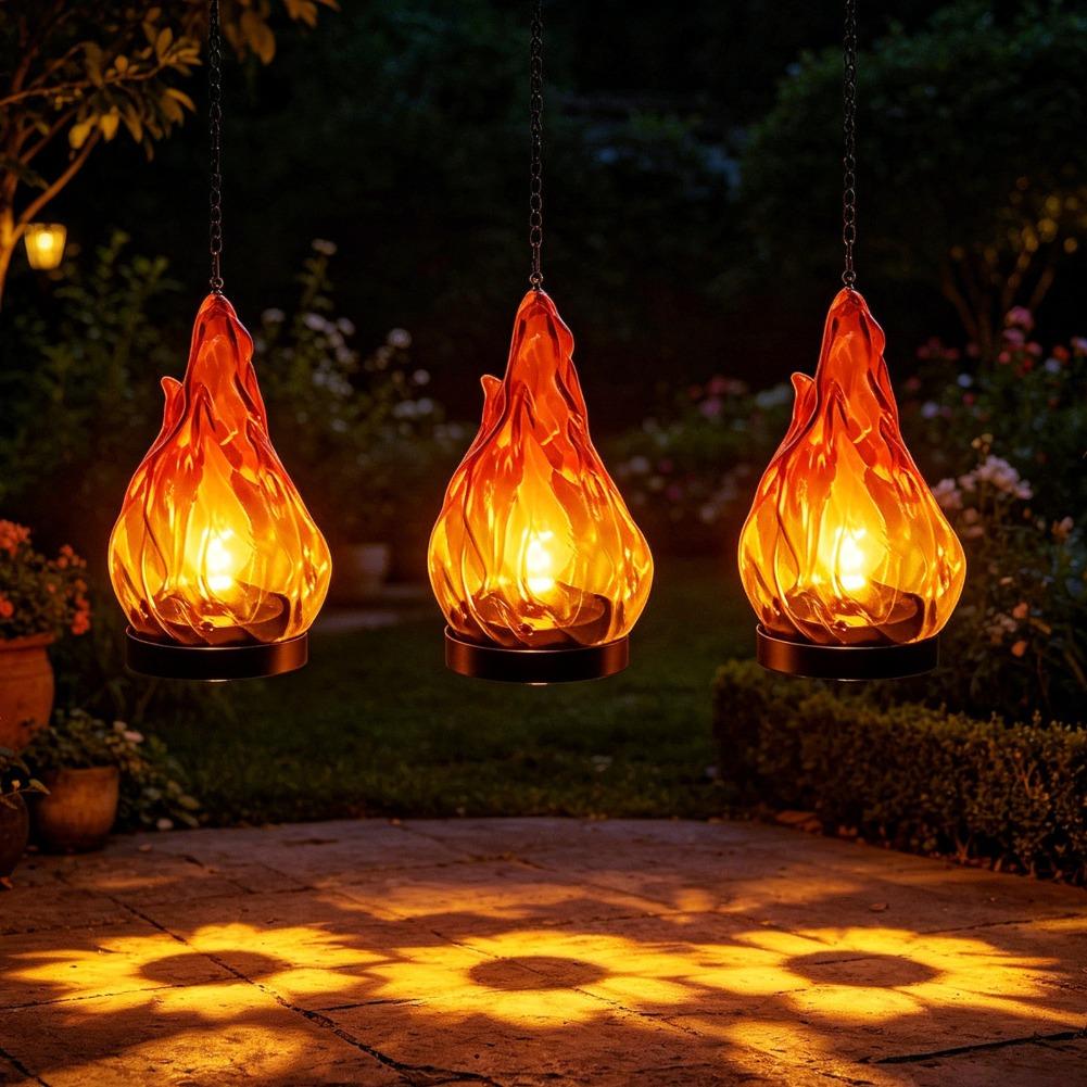 مصباح شمسي معلق بتأثير اللهب،  - مراجعة Solar Lantern Hanging وسعره