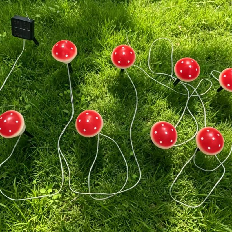 أضواء زينة شمسية على شكل فطر م - مراجعة Outdoor Lighting For Christmas وسعره
