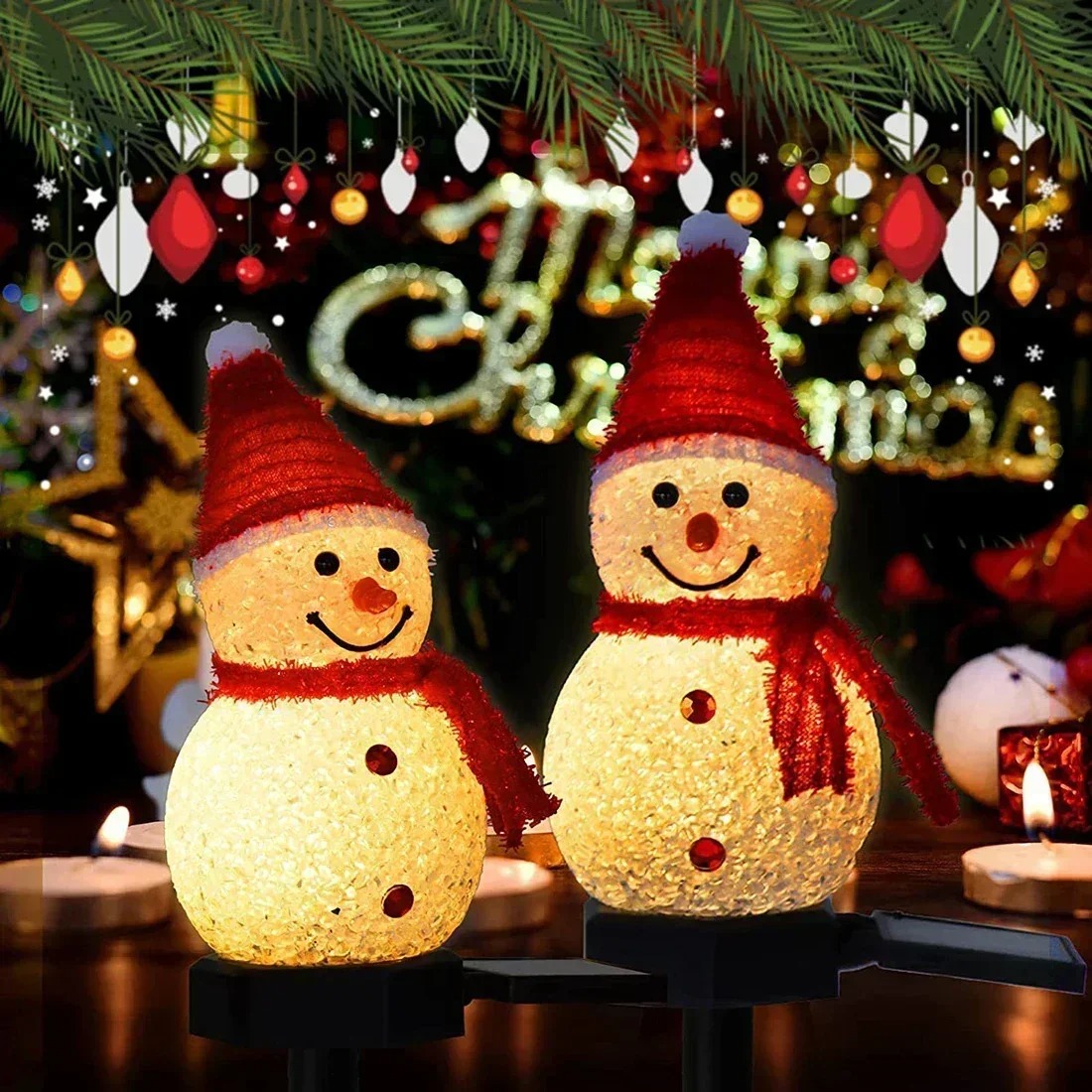 مصباح حديقة شمسي على شكل رجل ا - مراجعة Outdoor Lighting For Christmas وسعره
