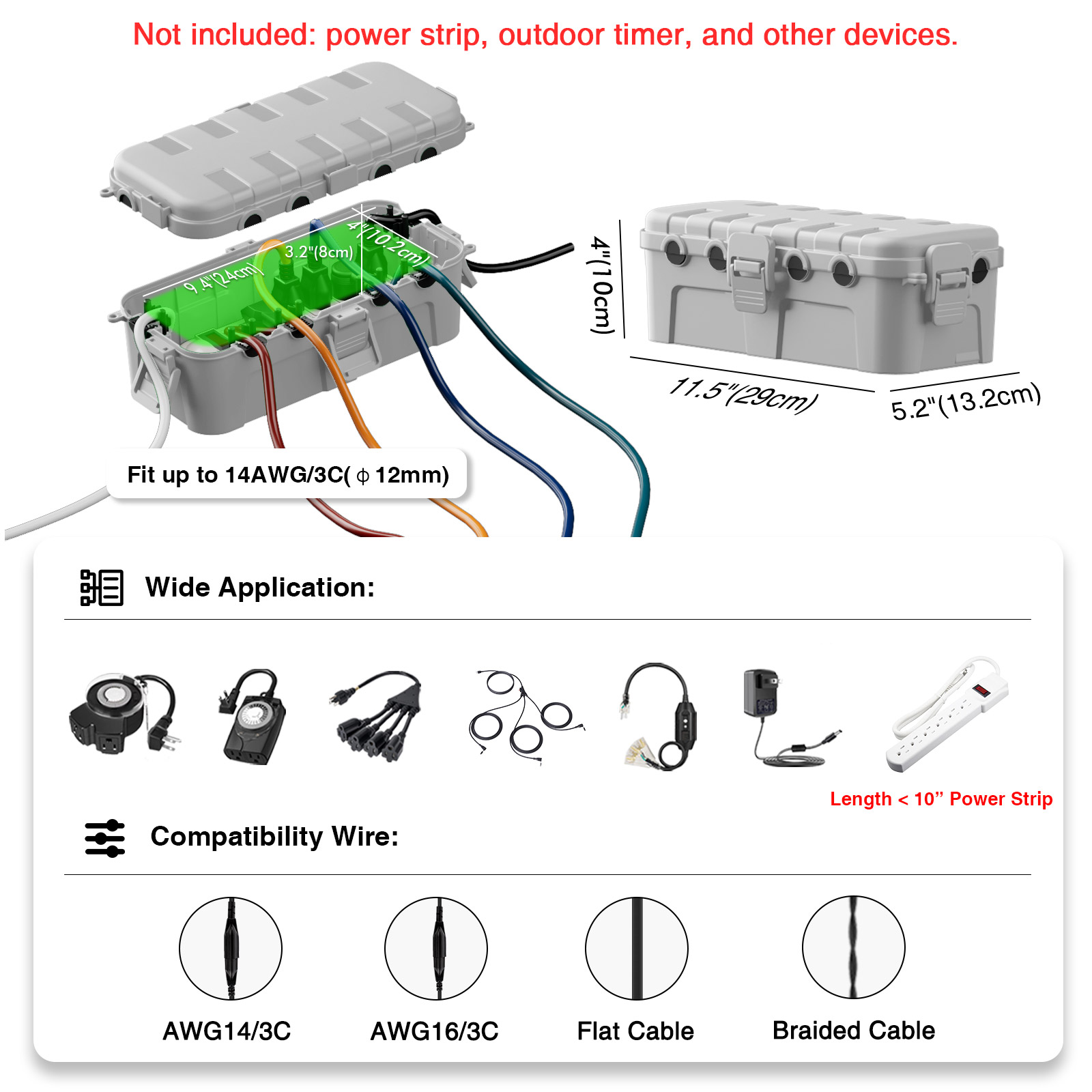 غطاء سلك تمديد مقاوم للماء IP5 - مراجعة Outdoor Lighting Extension Cord وسعره