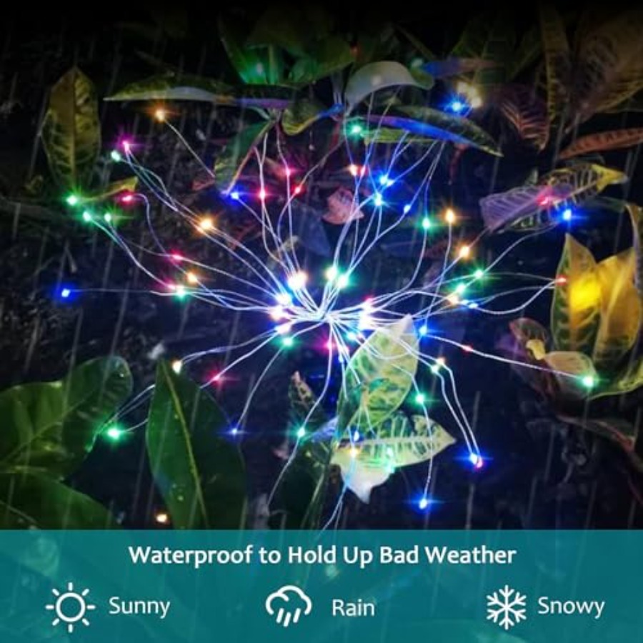 أضواء الألعاب النارية الشمسية، - مراجعة Outdoor Lighting For Christmas وسعره