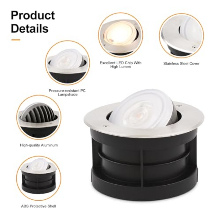 مصباح أرضي قابل لتعديل الزاوية - مراجعة Outdoor Lighting Ground Fixtures وسعره